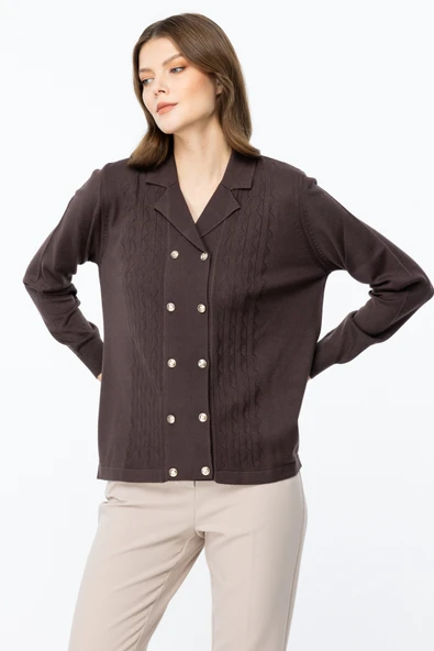 45342 ONTEKS POLO YAKA ÖNÜ DÜĞMELİ HIRKA - Resim 12