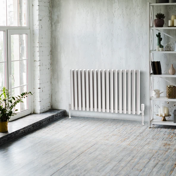 Lojimax Alüminyum Dekoratif Radyatör Retro 600x340mm 6 Dilim Mat Beyaz|649 W Yüksek Isıl Güç | 5 Yıl Üretici Garantisi ürün görseli