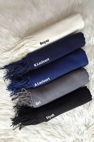 İSTANBULSTYLEMODA Paşmina Siyah Şal 190x70 Şal2313 - Resim 3