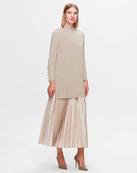 T25K-6001 MISDALIDA UZUN KOLLU BASIC TRİKO TUNİK ürün görseli