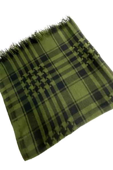 FLORA TEKSTİL Pamuklu Puşi Poşu Kefiye Şal Ve Atkı HAKİ FLR24144 - Resim 2