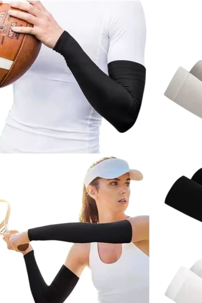 LA SEFA elif nisa 3 Çift Siyah Çok Amaçlı Penye Kolluk-Siyah - Resim 2