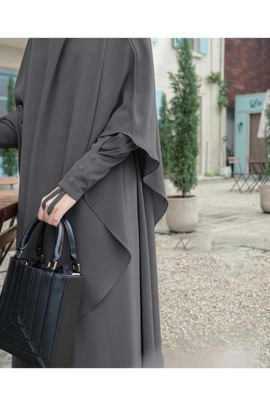 FLORA TEKSTİL 2Lİ TAKIM KALİTELİ TESETTÜR ÇARŞAF ELBİSE -ELBİSE VE SUFLE - Resim 4