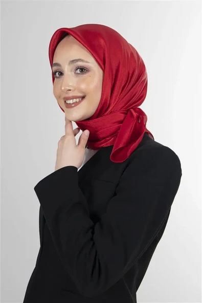 İSTANBULSTYLEMODA Janjan Trend Parlak Saten Dokulu Abiye Şifon Işıl Şal BORDO 185 X 70 ŞAL2315 - Resim 3