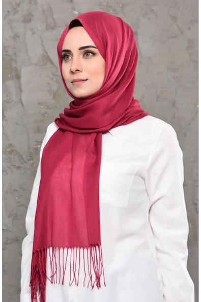 AYNUR TEKSTİL Paşmina Düz Şal BORDO ürün görseli
