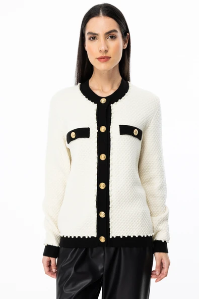 43956 ONTEKS YAKASI KOLLARI İNCİLİ ÇITÇIT DÜĞ. HIRKA - Resim 3