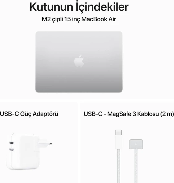 MacBook Air M2 8 GB 256 GB SSD 15.3" MQKR3TU/A Gümüş Outlet (Açıklamayı Okuyunuz) - Resim 4