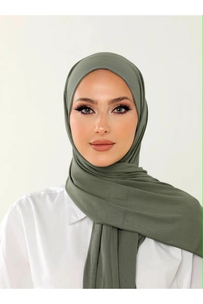 İSTANBULSTYLEMODA Likrali Kaliteli Penye Şal Haki 180x75 Sal2312 ürün görseli