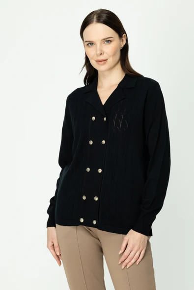 45342 ONTEKS POLO YAKA ÖNÜ DÜĞMELİ HIRKA - Resim 3