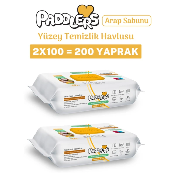 Paddlers Easy Clean Arap Sabun Katkılı Yüzey Temizlik Havlusu 2x100 (200 Yaprak) ürün görseli