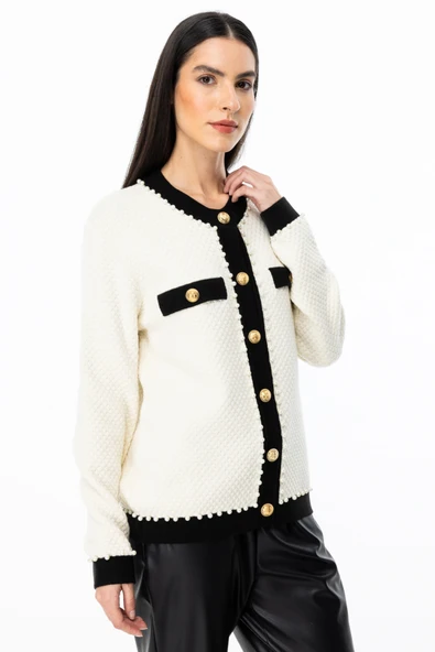 43956 ONTEKS YAKASI KOLLARI İNCİLİ ÇITÇIT DÜĞ. HIRKA - Resim 4