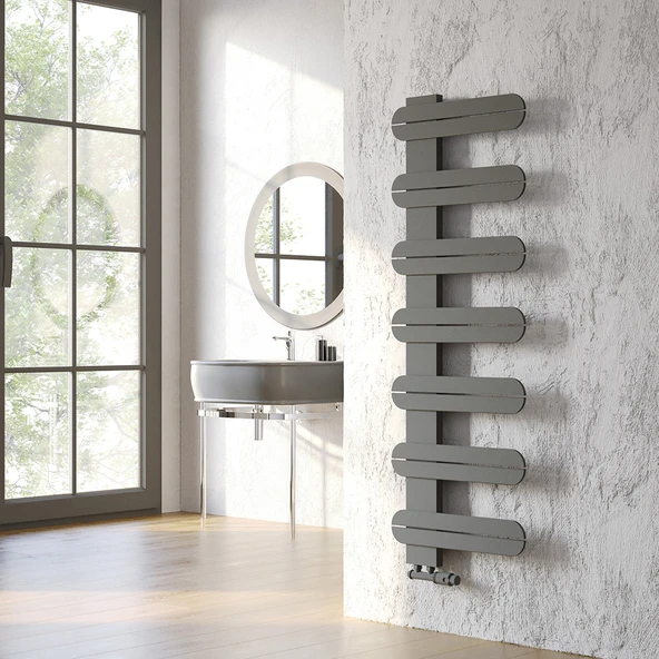 Lojimax Alüminyum Dekoratif Havlupan Linea 1220x450 mm 12 Dilim Mat Antrasit Gri|740 W Yüksek Isıl Güç | 5 Yıl Üretici Garantisi ürün görseli