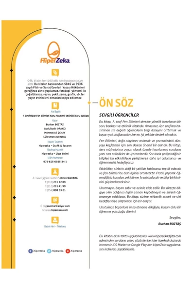 2026 7. Sınıf Hiper Fen Bilimleri Konu Anlatımlı & Etkinlikli Soru Bankası | Burhan Boztaş - Resim 3