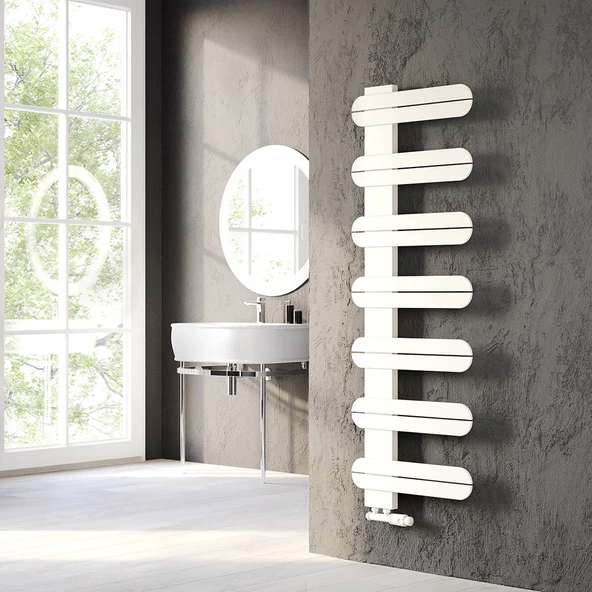 Lojimax Alüminyum Dekoratif Havlupan Linea 1220x450 mm 12 Dilim Mat Beyaz|740 W Yüksek Isıl Güç | 5 Yıl Üretici Garantisi ürün görseli