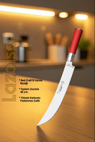 Red Craft Serisi Mutfak Bıçak Vodo Şef Bıçağı Et Ekmek Sebze Salata Şef Bıçağı HDS-41 - Resim 2