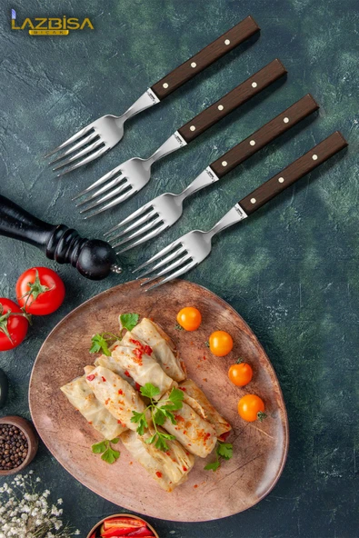 Hand Craft Serisi Steak Et Yemek Çatalı Kahvaltı Çatalı 4 Lü Set Mutfak Çatal Seti HDS-71 ürün görseli 1