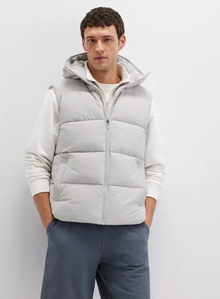 Mavi 0110089 Kapüşonlu Şişme Erkek Yelek ürün görseli 1