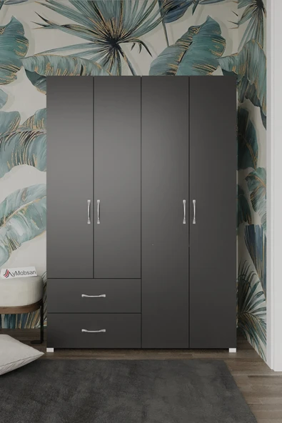 AYMOBSAN Mavera 4 Kapaklı 2 Çekmeceli Gardrop, 120 ürün görseli