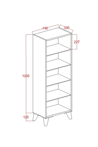 Kayra 2 Kapaklı 5 Raflı Boy Dolabı Çok Amaçlı Dolap Kiler Dolabı Mutfak Dolabı, Antrasit - Resim 4