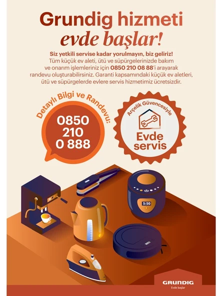 GRUNDİG VCP 7330 HyperClean 450 Watt BLDC Motor Şarjlı Dik Süpürge - Resim 9