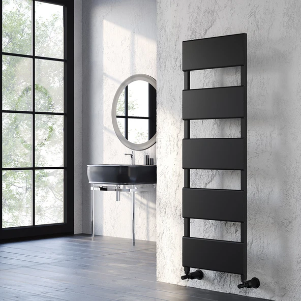 Lojimax Alüminyum Dekoratif Havlupan Myra 1700x500mm 6 Dilim Dokulu Siyah|915 W Yüksek Isıl Güç | 5 Yıl Üretici Garantisi ürün görseli