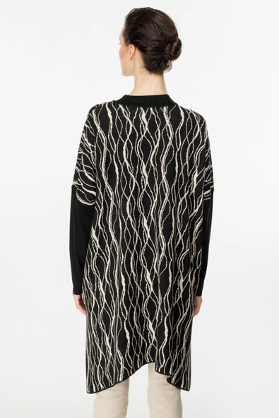 45410 ONTEKS DESENLİ CEP DETAYLI TUNİK - Resim 4