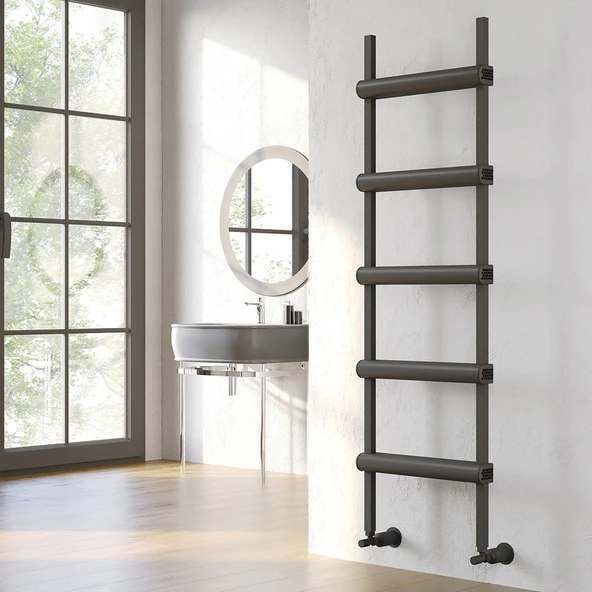 Lojimax Alüminyum Dekoratif Havlupan Tianna Line 1900x500mm 6 Dilim Dokulu Antrasit Gri|884 W Yüksek Isıl Güç | 5 Yıl Üretici Garantisi ürün görseli