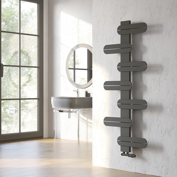 Lojimax Alüminyum Dekoratif Havlupan Rondi 1425x600 mm 14 Dilim Mat Antrasit Gri|926 W Yüksek Isıl Güç | 5 Yıl Üretici Garantisi ürün görseli