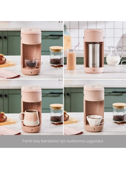 KARACA Mono Personal Filtre Kahve Makinesi ve Inox Kişisel Termos Hediyeli Beige - Resim 7