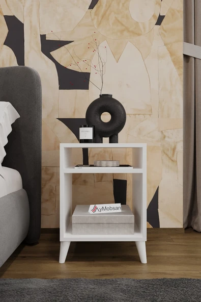 AYMOBSAN Simina Açık Raflı Komodin Yatak Yanı Sehpa Atlantik Çam ürün görseli