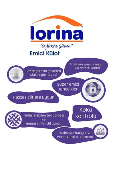 Lorina Emici Külot Hasta Bezi Large 60'lı - Resim 2