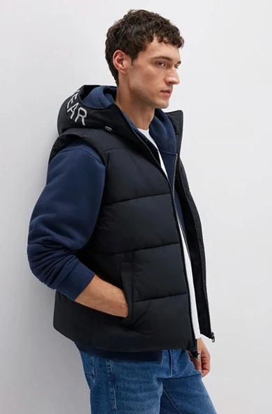 Mavi 0110089 Kapüşonlu Şişme Erkek Yelek - Resim 8