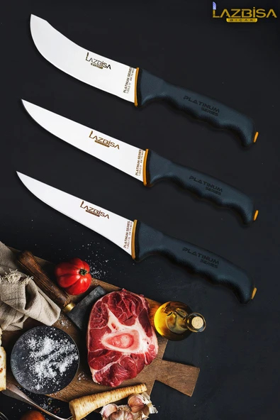 Platinum Serisi Mutfak Bıçak Seti Et Ekmek Sebze Salata Şef Bıçağı 3 Lü Set HDS-56 ürün görseli 1
