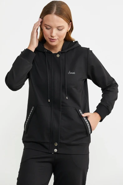 24K2207-76382 SEMENTA FERMUAR KAPAMALI KAPÜŞONLU EŞOFMAN TAKIMI - Resim 5