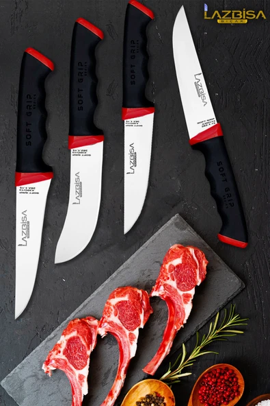 Soft Serisi Mutfak Bıçak Seti Et Ekmek Sebze Salata Börek Şef Bıçağı 4 Lü Set HDS-16 ürün görseli 1
