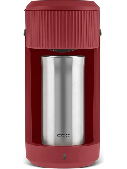 Karaca Mono Personal Filtre Kahve Makinesi ve Inox Kişisel Termos Hediyeli Red - Resim 5