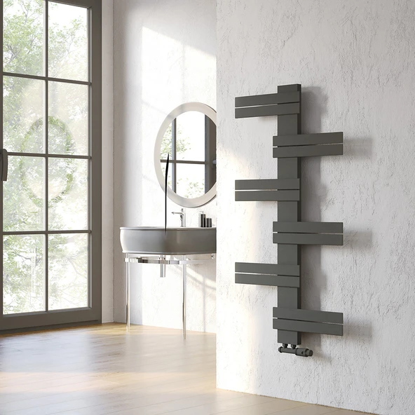 Lojimax Alüminyum Dekoratif Havlupan Ida 1425x600 mm 14 Dilim Mat Antrasit Gri|926 W Yüksek Isıl Güç | 5 Yıl Üretici Garantisi ürün görseli