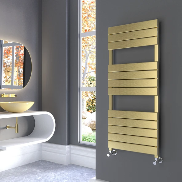 Lojimax Alüminyum Dekoratif Havlupan Zeus Plus 1400x500mm 15 Dilim Altın Rengi Fırçalı Eloksal|1029 W Yüksek Isıl Güç | 5 Yıl Üretici Garantisi ürün görseli