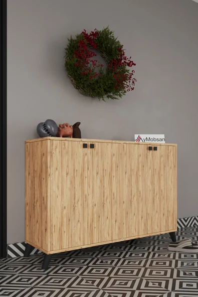 AYMOBSAN Artemis 4 Raflı 3 Kapaklı Ayakkabılık - Resim 3