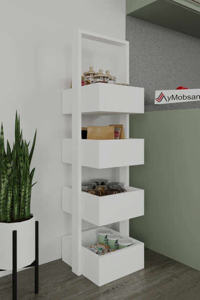 AYMOBSAN Multi 4 Katlı Mutfak Sepeti, Çok Amaçlı Mutfak Rafı, 4 Raflı, 40 CM ürün görseli