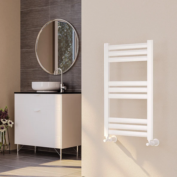 Lojimax Alüminyum Dekoratif Havlupan Poyraz 550x500mm 6 Dilim Mat Beyaz|333 W Yüksek Isıl Güç | 5 Yıl Üretici Garantisi ürün görseli