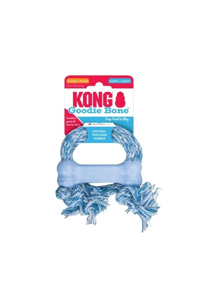 KONG Goodie Bone Kemik Şeklinde İp Sallantılı Çok Amaçlı Köpek Oyuncağı XS - Resim 2