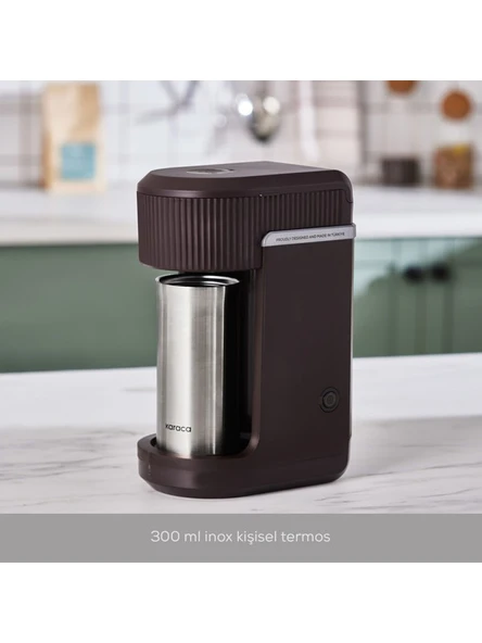 KARACA Mono Personal Filtre Kahve Makinesi Walnut Brown - Resim 3