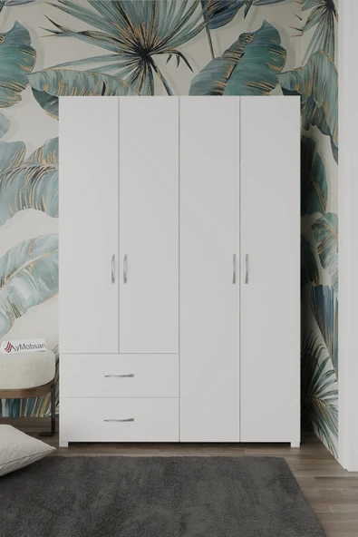 AYMOBSAN Mavera 4 Kapaklı 2 Çekmeceli Gardrop, 120 ürün görseli