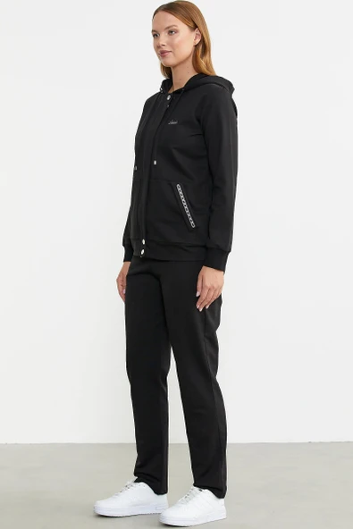 24K2207-76382 SEMENTA FERMUAR KAPAMALI KAPÜŞONLU EŞOFMAN TAKIMI - Resim 3