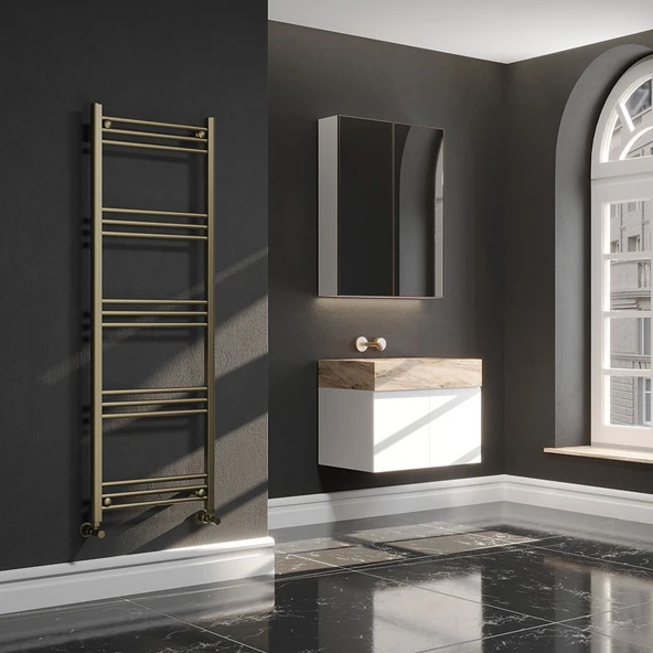 Lojimax Alüminyum Dekoratif Havlupan Lodos W 1400x500mm 15 Dilim Mat Bronz|487 W Yüksek Isıl Güç | 5 Yıl Üretici Garantisi ürün görseli