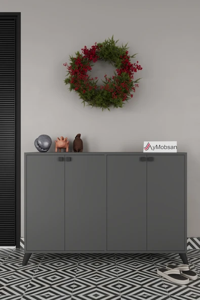 AYMOBSAN Artemis 4 Raflı 3 Kapaklı Ayakkabılık ürün görseli