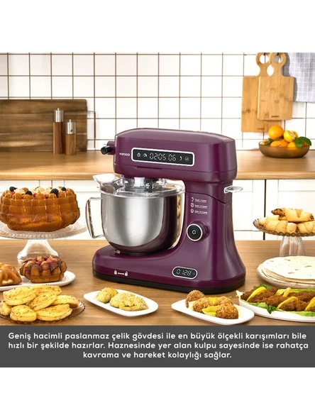 KARACA Pro Artisan Zaman Ayarlı Tartılı Mutfak Şefi Royal Berry 1600 W 5 Litre - Resim 3