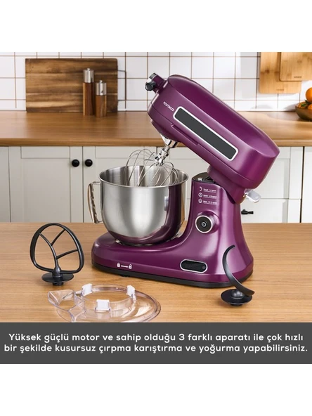 KARACA Pro Artisan Zaman Ayarlı Tartılı Mutfak Şefi Royal Berry 1600 W 5 Litre - Resim 2