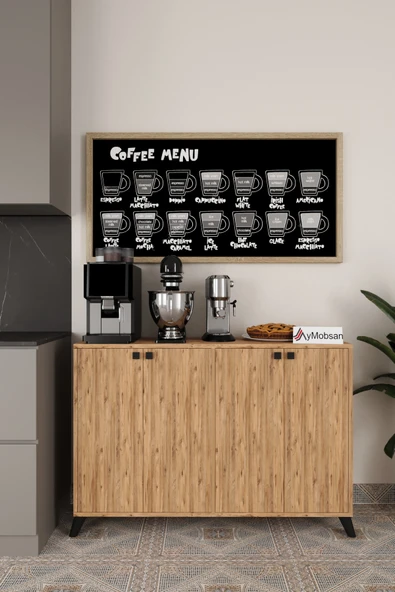 AYMOBSAN Vista Kahve Kahve Köşesi 4 Kapaklı Çok Amaçlı Dolap Kiler Mutfak Dolabı Beyaz ürün görseli